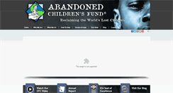 Desktop Screenshot of abandonedchildrensfund.org